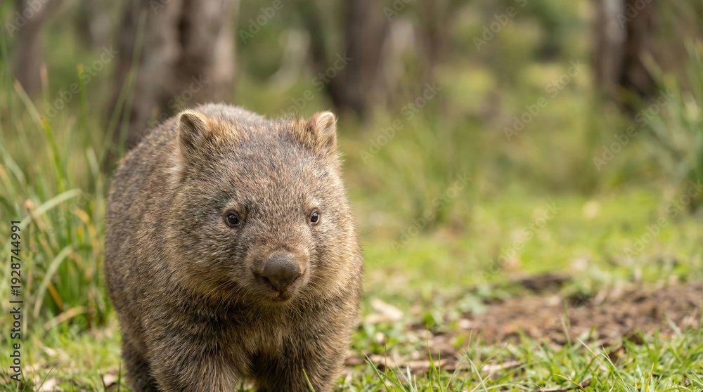 Fototapeta premium Curious Wombat in Natural Habitat