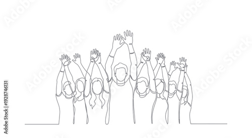 Group of people celebrating victory with trophies and medals.