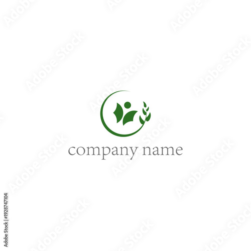 Abstract Human and Book Logo Harmonized with Nature for Education and Growth