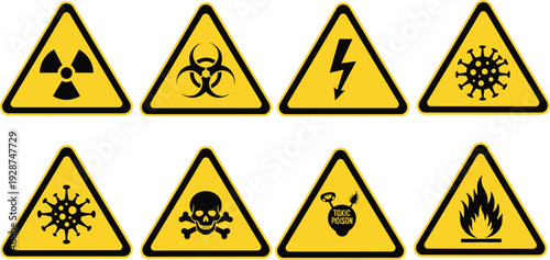 Collection of hazardous material warning signs