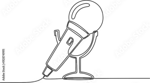 Microphone on stand illustration