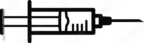 Simple syringe illustration on white background