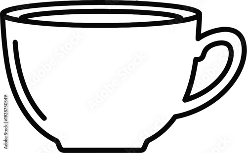 Simple black outline of a coffee cup