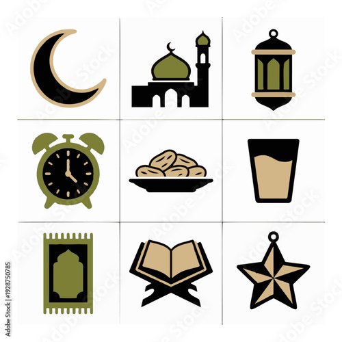 Islamic Symbols and Icons Collection.