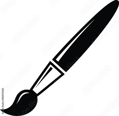 Paintbrush with black bristles