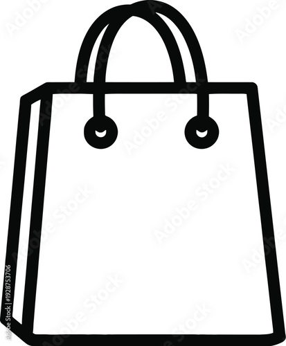 Simple black handbag icon on white background