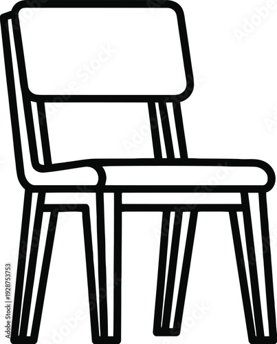 Simple chair illustration on white background