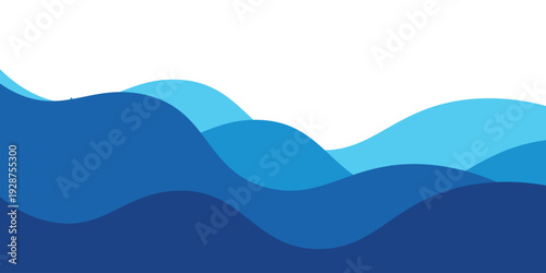 Sea waves layered vector background illustration and sea beach vector illustration.