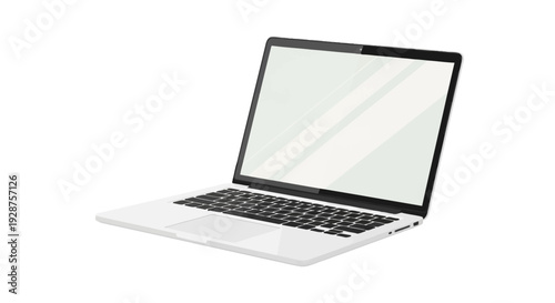 Modern laptop computer with blank screen isolated on white background for display