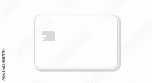 Minimalist credit card icon blank canvas for finance banking and payments