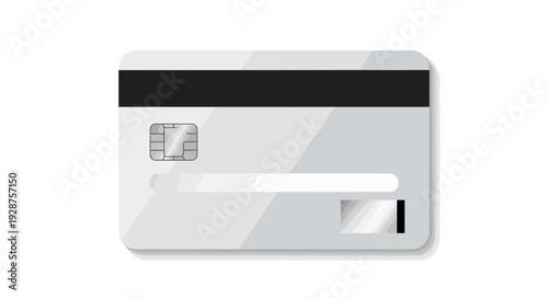 Digitized credit card illustration isolated financial concept with copy space