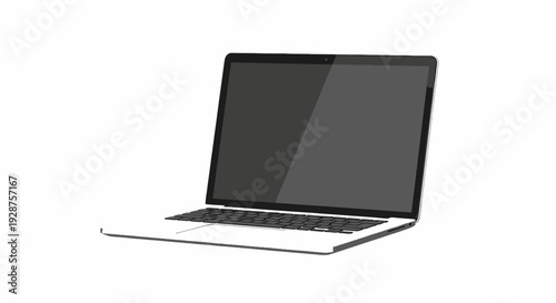 Modern laptop computer with blank screen isolated on white background for design