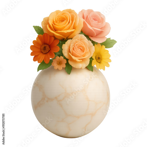 PNG Elegant floral arrangement in vase.