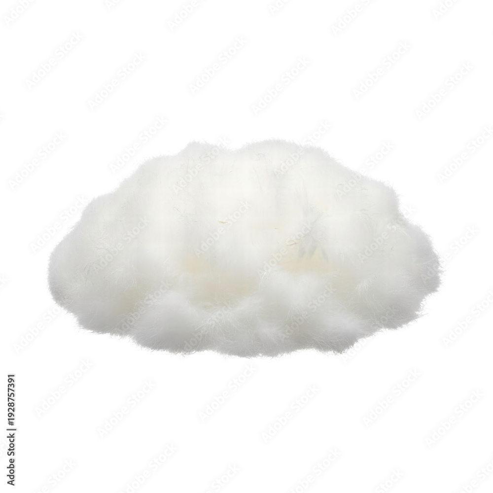 Fototapeta premium Fluffy White Cloud Isolated Object on Black Background