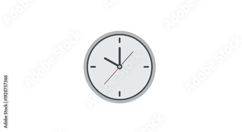 Minimalist clock illustration modern timepiece design for concept and digital use