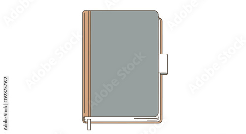Minimalist gray notebook design isolated flat vector illustration for projects