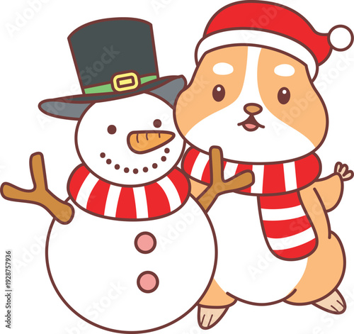 Cute christmas set of hamster sticker with activity. Hamster 