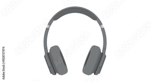 Modern grey headphones isolated on white music audio and sound technology