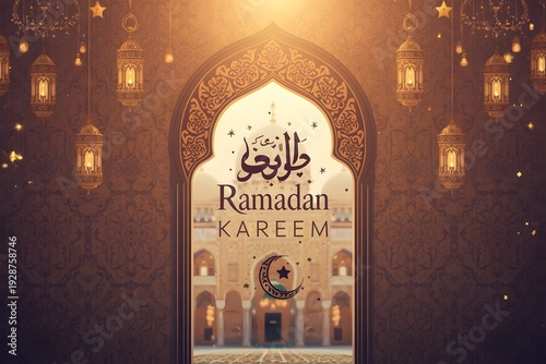 Ramadan Kareem background. Mosque window