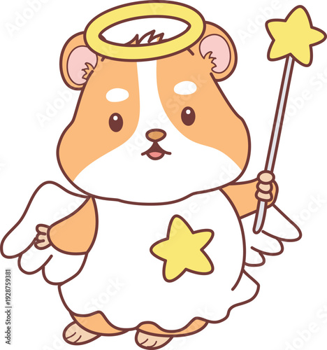 Cute christmas set of hamster sticker with activity. Hamster 