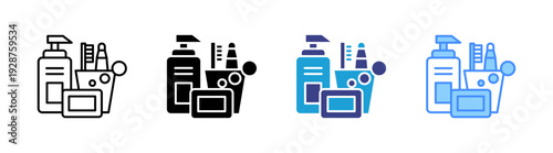 Toiletries icon set multiple style collection