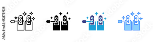 Nail Art  icon set multiple style collection