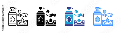 Moisturizer icon set multiple style collection