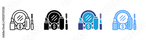 Cosmetics icon set multiple style collection