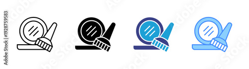 Face Powder icon set multiple style collection