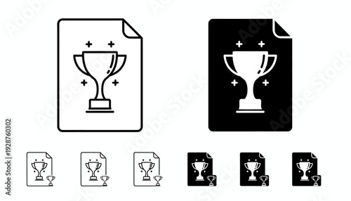 Iconic Trophy Award Symbols Representing Achievement, Success, and Victory