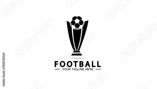 Vector illustration of trophy with football, symbolizing achievement and sports excellence