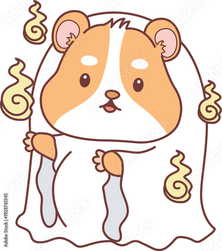 Cute halloween set of hamster sticker with activity. Hamster 
