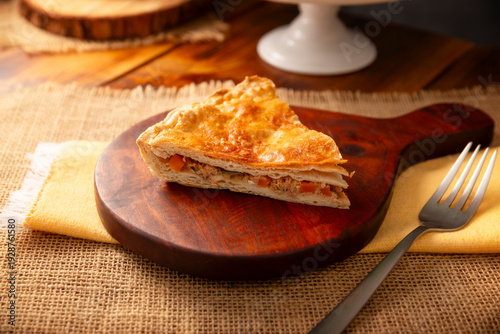 Wallpaper Mural Tuna Pie, a savory tart filled with canned tuna cooked and seasoned with various ingredients, in Mexico it is called Pay de Atun, it is a very popular recipe during the Lenten season. Torontodigital.ca