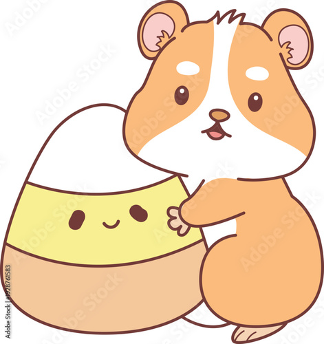 Cute halloween set of hamster sticker with activity. Hamster 