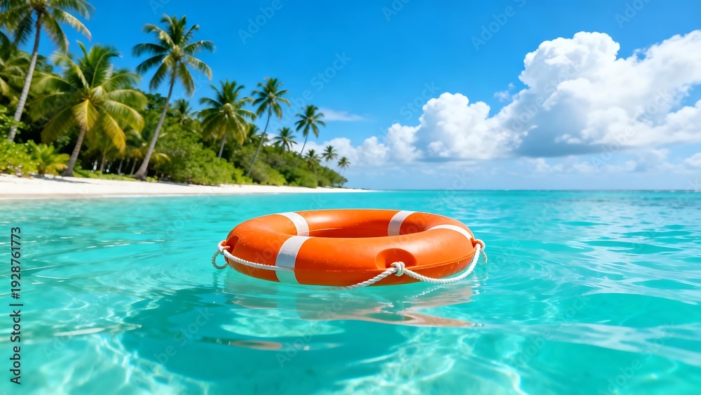 Obraz premium Lifesaver on tropical beach