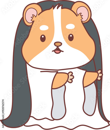 Cute halloween set of hamster sticker with activity. Hamster 