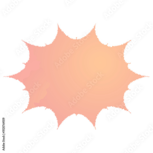 赤色の水彩グラデーションのトゲトゲ吹き出しフレーム やわらかいにじみ表現の会話用背景素材集