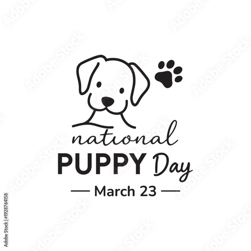 National Puppy Day Cute Minimalist Art