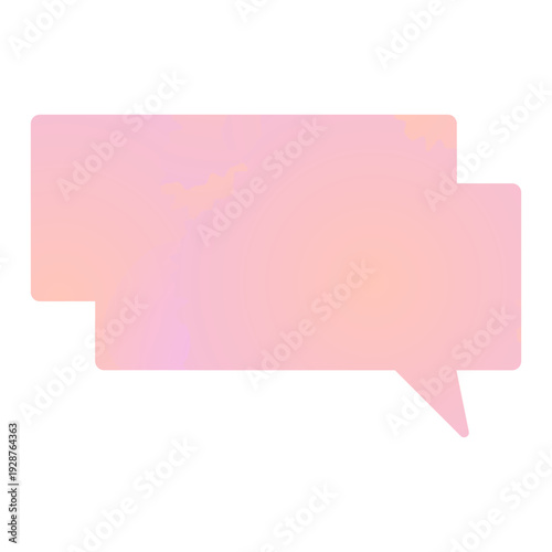 長方形2つの重なった淡いピンク水彩グラデーションの多形状吹き出しフレーム やわらかいにじみ表現の会話用背景素材集