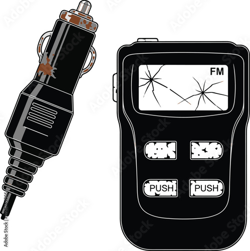 Cracked Car FM Radio Receiver