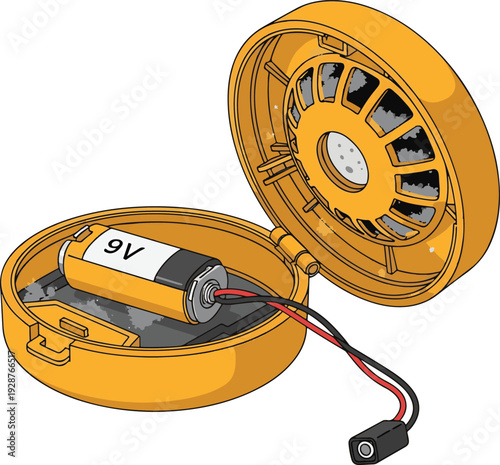 Smoke Detector with Opened Compartment