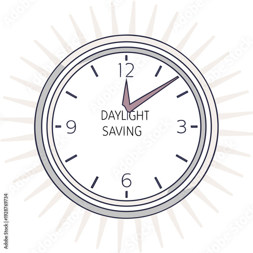 Daylight Saving Time concept illustration showing a clock adjusted forward to reflect daylight saving time