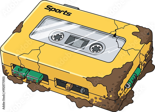 Vintage Yellow Cassette Tape