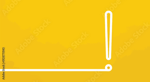 Exclamation mark line graphic emphasizes important message.