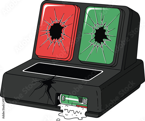 Smashed Traffic Light with Battery