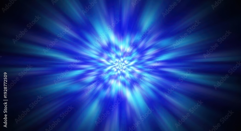 Obraz premium Vibrant Blue Light Explosion in Darkness.