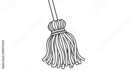 Detailed illustration of a cleaning mop, perfect for household chores and maintenance.