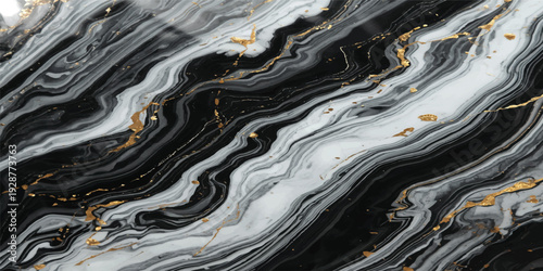 Wavy blue liquid paint flows over a golden sand and stone surface to create an artistic wallpaper design with a metallic textured backdrop