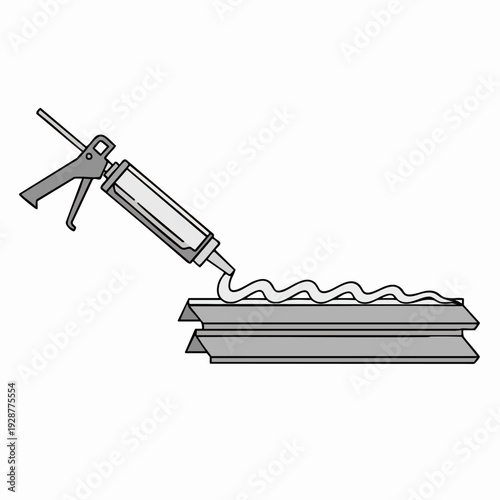 Caulking Gun Sealing Joint Sealant Application.