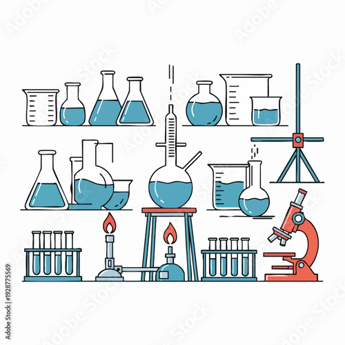 Chemistry Laboratory Glassware and Equipment.